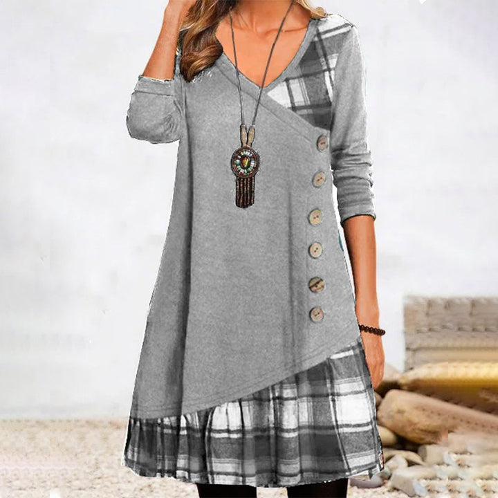 Lillie - Robe à manches longues à carreaux